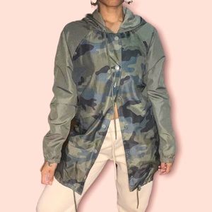 Camo windbreaker rain jacket